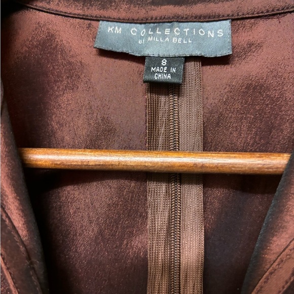 Deep Burgandy zip up the back shirt Milla Bell. STUNNING SHIMMER - Picture 2 of 5